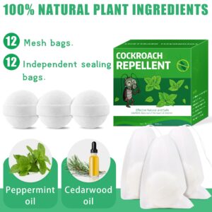 12 pack roach repellent peppermint oil to keep cockroach away from house, powerful cockroach repellent, roach spider ant mouse repellent for home kitchen office hotel garage car