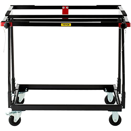 VEVOR Material Mate Panel Cart and Shop Stand, 4 x 4” Smooth Rolling Casters, Adjustable Width 22''-30-1/4'', Rigid Iron Frame Construction Plywood Cart, Mobile Workbench for Tools and Accessories