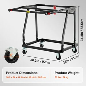 VEVOR Material Mate Panel Cart and Shop Stand, 4 x 4” Smooth Rolling Casters, Adjustable Width 22''-30-1/4'', Rigid Iron Frame Construction Plywood Cart, Mobile Workbench for Tools and Accessories