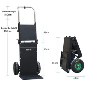 WTHOME Electric Hand Truck Stair Climber, Electric Folding Hand Truck, Telescopic Handle, Maintenance-Free Brushless Motor - Detachable Battery, Labor-Saving and Convenient Truck (Size : 48V)