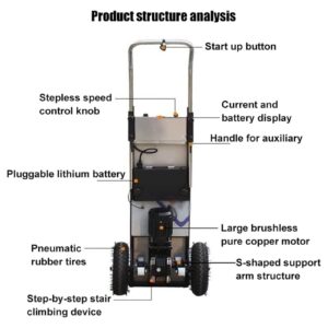 WTHOME Electric Hand Truck Stair Climber, Electric Folding Hand Truck, Telescopic Handle, Maintenance-Free Brushless Motor - Detachable Battery, Labor-Saving and Convenient Truck (Size : 48V)