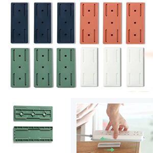 2023 desktop self-adhesive socket fixer replacement, 12pcs cable management punch free surge protector, cable management protector adhesive punch-free socket holder for kitchen home and office
