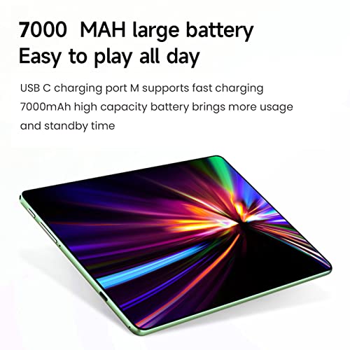 soobu Gaming Tablet, USB C Rechargeable 5MP 13MP Camera Octa Core 10in Tablet for Entertainment (Green)