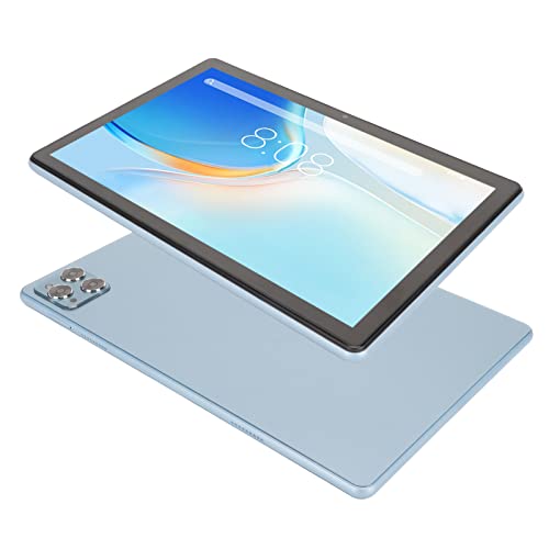 Naroote 10in Tablet, Tablet PC 100‑240V 5GWIFI Blue 6G 256G for Travel (Blue)