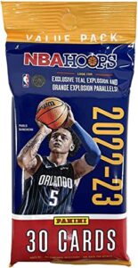 2022-23 panini nba hoops basketball factory sealed jumbo value fat pack (30 nba trading cards) look forteal & orange explosion parallels