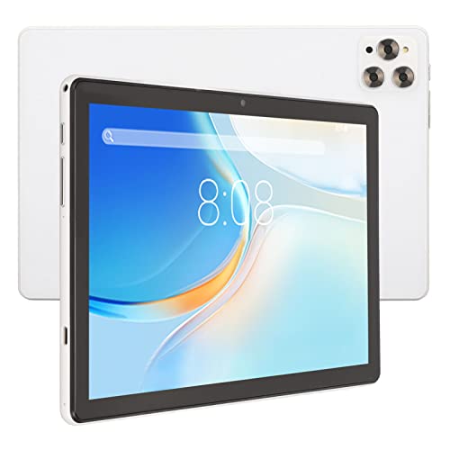 Qinlorgo Gaming Tablet, 5GWIFI 10 Inch Tablet IPS Screen 100-240V for Study for Android 11 (White), US Plug (Qinlorgot8ms7iya54-11)