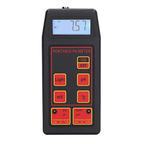 Water Tester, Accurate Measurement Automatic Calibration PH Tester Backlight 4 Digit Wide Application for Laboratory (PH ORP Electrode)