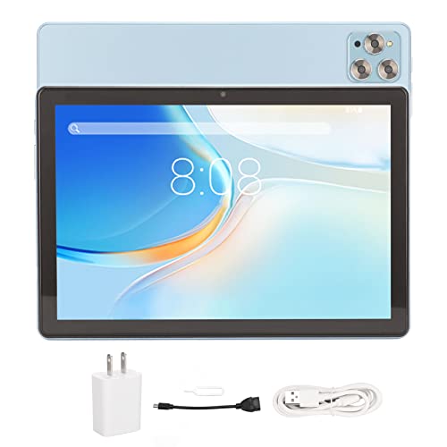 Cosiki Tablet PC, 5GWIFI 100‑240V Blue 6G 256G 10in Tablet for Daily (Blue)