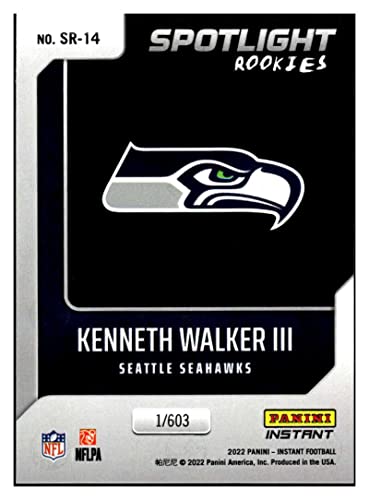 KENNETH WALKER III RC 2022 Panini Instant Spotlight ROOKIE /603#BW14 Seahawks NM+-MT+ NFL Football