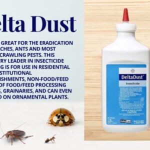 1 LB Delta Dust Insecticide and 1 JT Eaton Hand Duster ~ Kill Carpenter Bees, Bees, Wasps, Fleas, Silverfish, Scorpions, Sowbugs, Millipedes, and numerous Other pests.