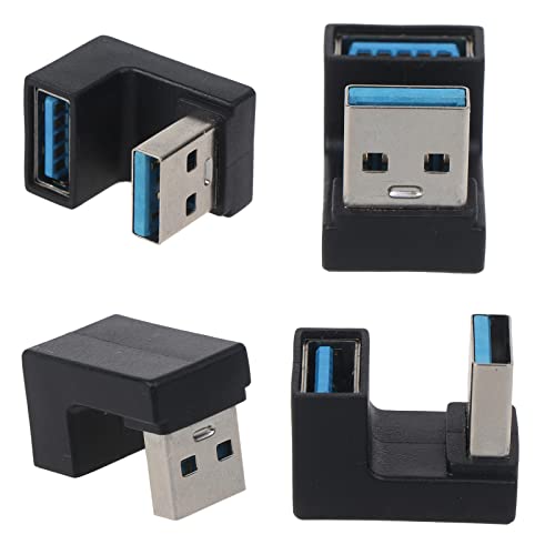 Diarypiece USB 3.0 Male To Female Adapter Connector,180 Degree Up Down Jack Connector for Notebook Laptop