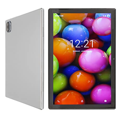 Naroote 10.1 Inch Tablet 100-240V 8-Core CPU Silver Gray Call Tablet for Work (US Plug)