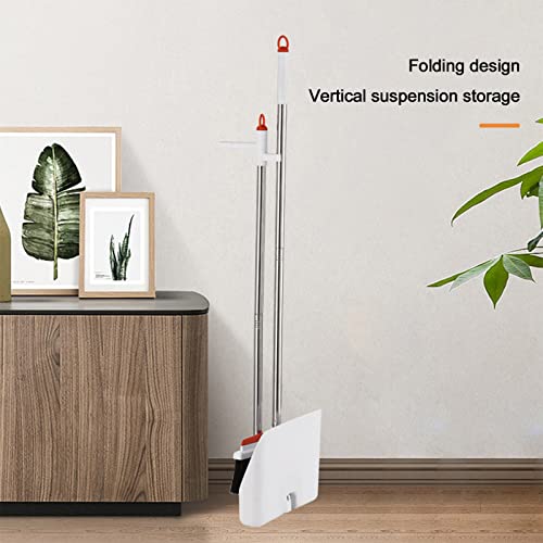 Idoravan Indoor Broom and Dustpan Set, 360° Rotatable Dust Pan and Broom, Dustpan Combo for Home Kitchen Office Indoor Outdoor Sweeping 35 Inch Broom for Floor Cleaning Standing Dustpan with Teeth