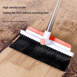 Idoravan Indoor Broom and Dustpan Set, 360° Rotatable Dust Pan and Broom, Dustpan Combo for Home Kitchen Office Indoor Outdoor Sweeping 35 Inch Broom for Floor Cleaning Standing Dustpan with Teeth