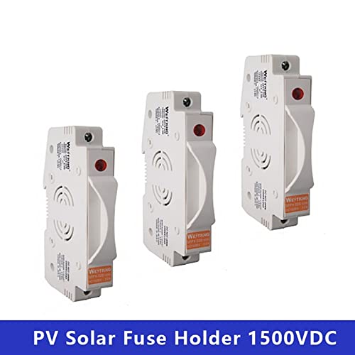 5Pcs PV Solar Fuse Holder 1500VDC High Pressure Current Limit for Photovoltaic System Combiner Box Safety Protection