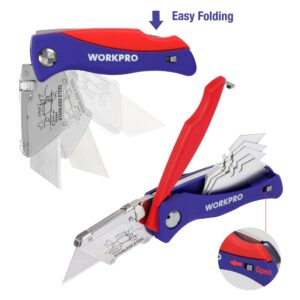 Swiss+Tech Utility Knife Set & WORKPRO Box Cutter With 25pcs SK5 Blades