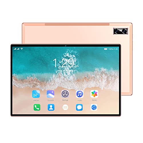 Bewinner 10 Inch Tablet for Kids, 6G RAM 256G ROM 4G Calling Tablet PC for Android 11, 8 Core CPU Processor, Dual Sim Dual Standby, 5G Dual Band WiFi, USB C, 5MP+13MP, 7000mah (Gold)