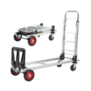 foldable trolley hand truck adjustable dolly cart for moving, 330lbs heavy duty luggage cart mini cart for home office travel