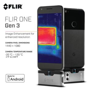 FLIR ONE Gen 3 - Android - Thermal Camera for Smart Phones - with MSX Image Enhancement Technology & General Tools MMD4E Digital Moisture Meter, Water Leak Detector, Moisture Tester, Pin Type