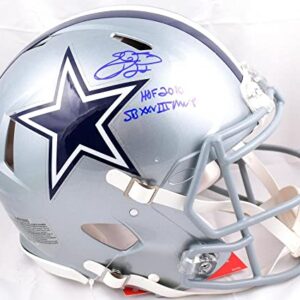 Emmitt Smith Signed F/S Dallas Cowboys Speed Authentic Helmet W/ 2 Insc- BAWHolo - Autographed NFL Helmets