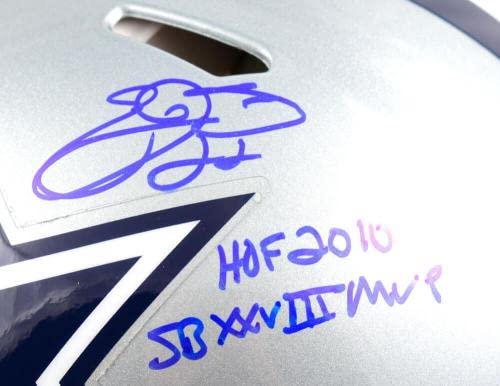 Emmitt Smith Signed F/S Dallas Cowboys Speed Authentic Helmet W/ 2 Insc- BAWHolo - Autographed NFL Helmets