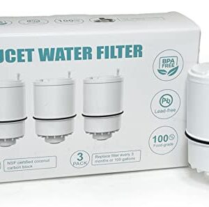 Nispira RF3375 Compatible Water Filter Replacement For All PUR Faucet Filtration Systems | Removes Chlorine, Lead, Odor, Color | 3 Months Filtration | Pack of 3