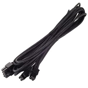 silverstone technology pp06 black sleeved psu cable for one eps/atx 12v 8-pin adapter 550mm long, sst-pp06b-eps55
