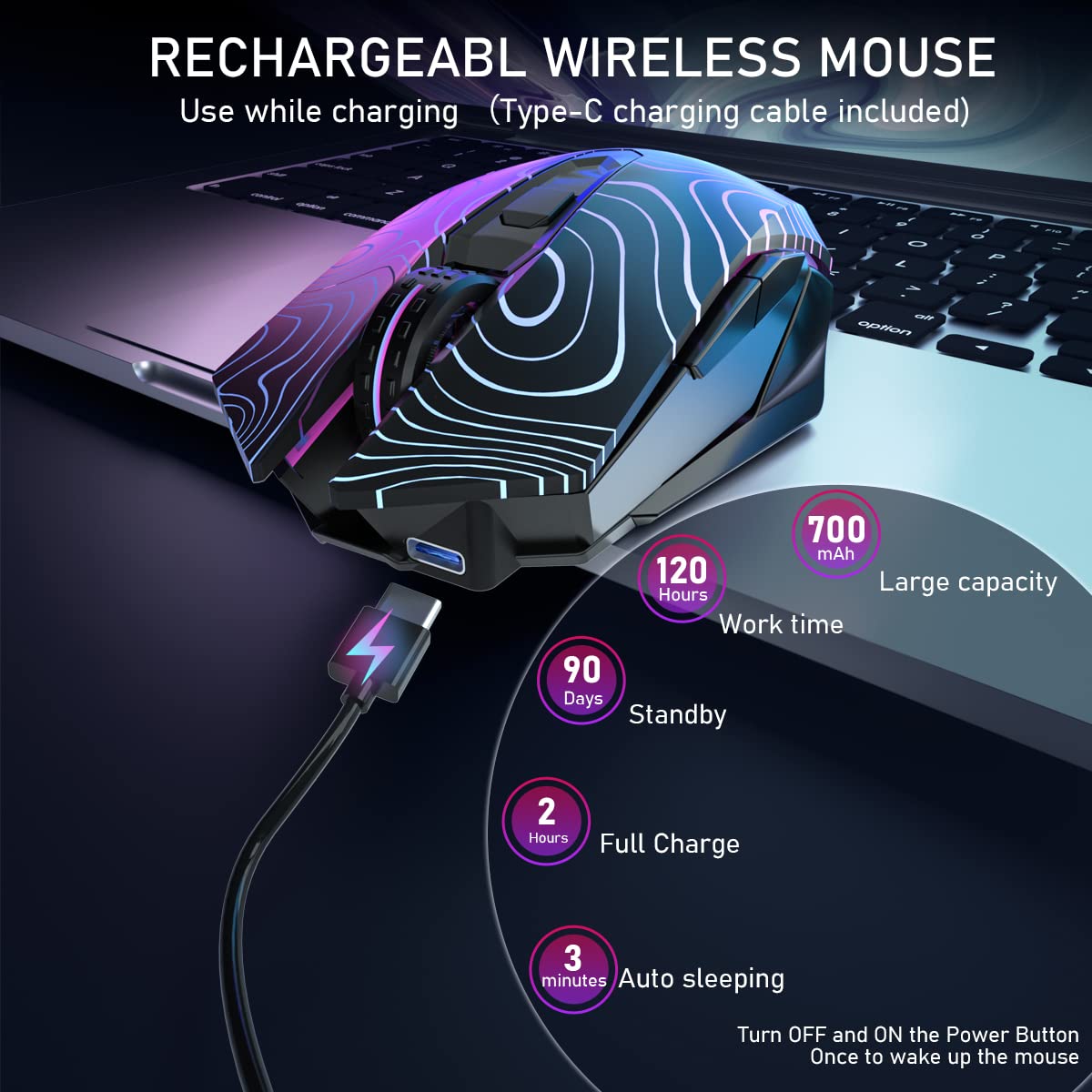 SOLAKAKA Low Profile Mechanical Keyboard Wireless Gaming Keyboard and Wireless Mouse