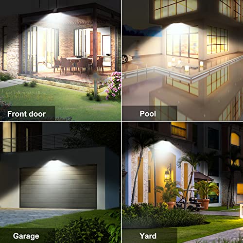 CEOTIS Solar Outdoor Lights, 243 LED 3500LM Motion Sensor Solar Lights, IP65 Waterproof 3 Heads Security Flood Lights, Separate Solar Panel Remote Control 3 Modes Wall Lights (9PACK)