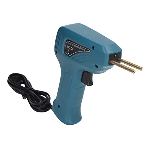 Plastic Welding Torch, Plastic Welder Staples Gun Kit, Bumper Repair Kit Plastic Crack Repair Kit, Car Bumper Repair Kit, Hot Stapler Flat/Outside Corner/Inside Corner/Wave Staples(Cyan US Plug)