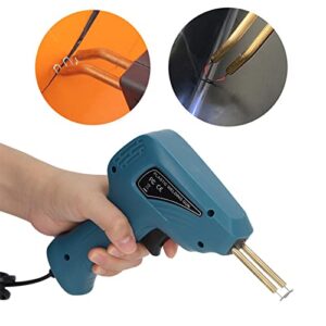 Plastic Welding Torch, Plastic Welder Staples Gun Kit, Bumper Repair Kit Plastic Crack Repair Kit, Car Bumper Repair Kit, Hot Stapler Flat/Outside Corner/Inside Corner/Wave Staples(Cyan US Plug)