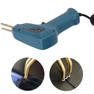 Plastic Welding Torch, Plastic Welder Staples Gun Kit, Bumper Repair Kit Plastic Crack Repair Kit, Car Bumper Repair Kit, Hot Stapler Flat/Outside Corner/Inside Corner/Wave Staples(Cyan US Plug)