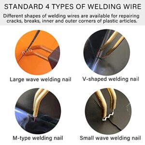 Plastic Welding Torch, Plastic Welder Staples Gun Kit, Bumper Repair Kit Plastic Crack Repair Kit, Car Bumper Repair Kit, Hot Stapler Flat/Outside Corner/Inside Corner/Wave Staples(Cyan US Plug)