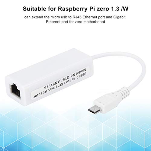 Micro USB to RJ45 Ethernet Adapter, USB 2.0 Network Adapter Automatic Switch Gigabit Half or Full Duplex for Raspberry Pi Zero 1.3/W Motherboard for OS X