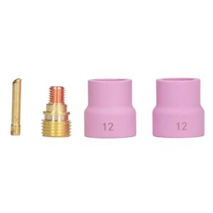 tig welding accessory, standard design 4pcs welder ceramic nozzle copper wide application easy installation durable for 25 water cooled weld gun