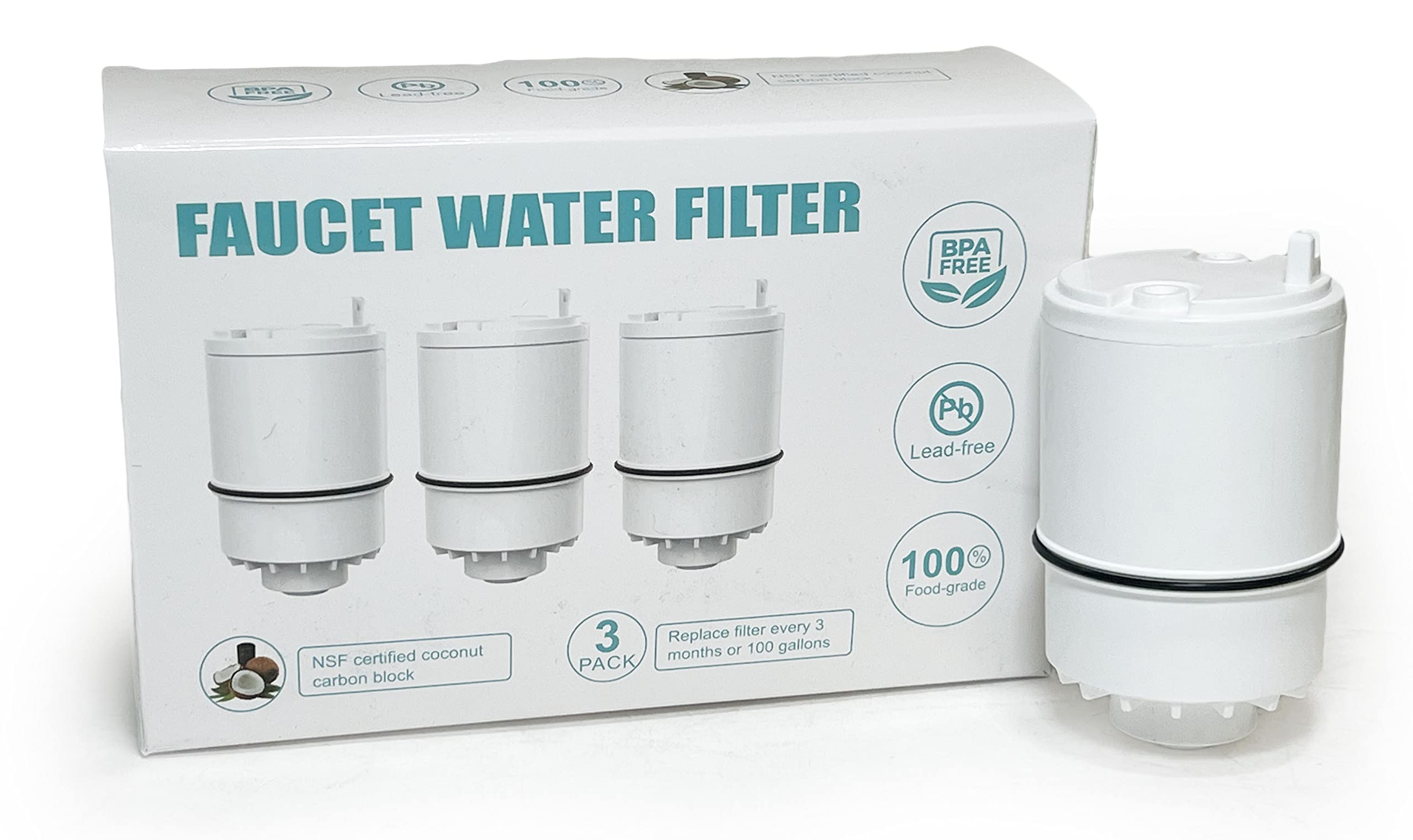 Nispira RF3375 Compatible Water Filter Replacement For All PUR Faucet Filtration Systems | Removes Chlorine, Lead, Odor, Color | 3 Months Filtration | Pack of 9