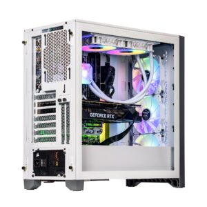 Velztorm White Armix Prebuilt Gaming Desktop PC (AMD Ryzen 9 7900X 12-Core 4.7GHz, GeForce RTX 3060 12GB, 64GB DDR5, 1TB PCIe SSD + 2TB HDD (3.5), 240mm AIO, 1000W PSU, Killer WiFi 6E, Win10Home)