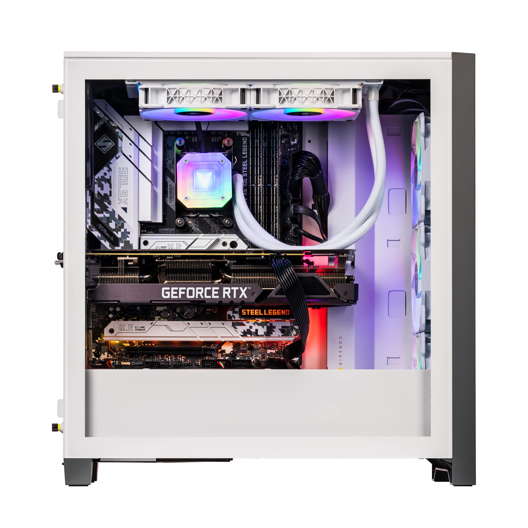 Velztorm White Armix Prebuilt Gaming Desktop PC (AMD Ryzen 9 7900X 12-Core 4.7GHz, GeForce RTX 3060 12GB, 64GB DDR5, 1TB PCIe SSD + 2TB HDD (3.5), 240mm AIO, 1000W PSU, Killer WiFi 6E, Win10Home)