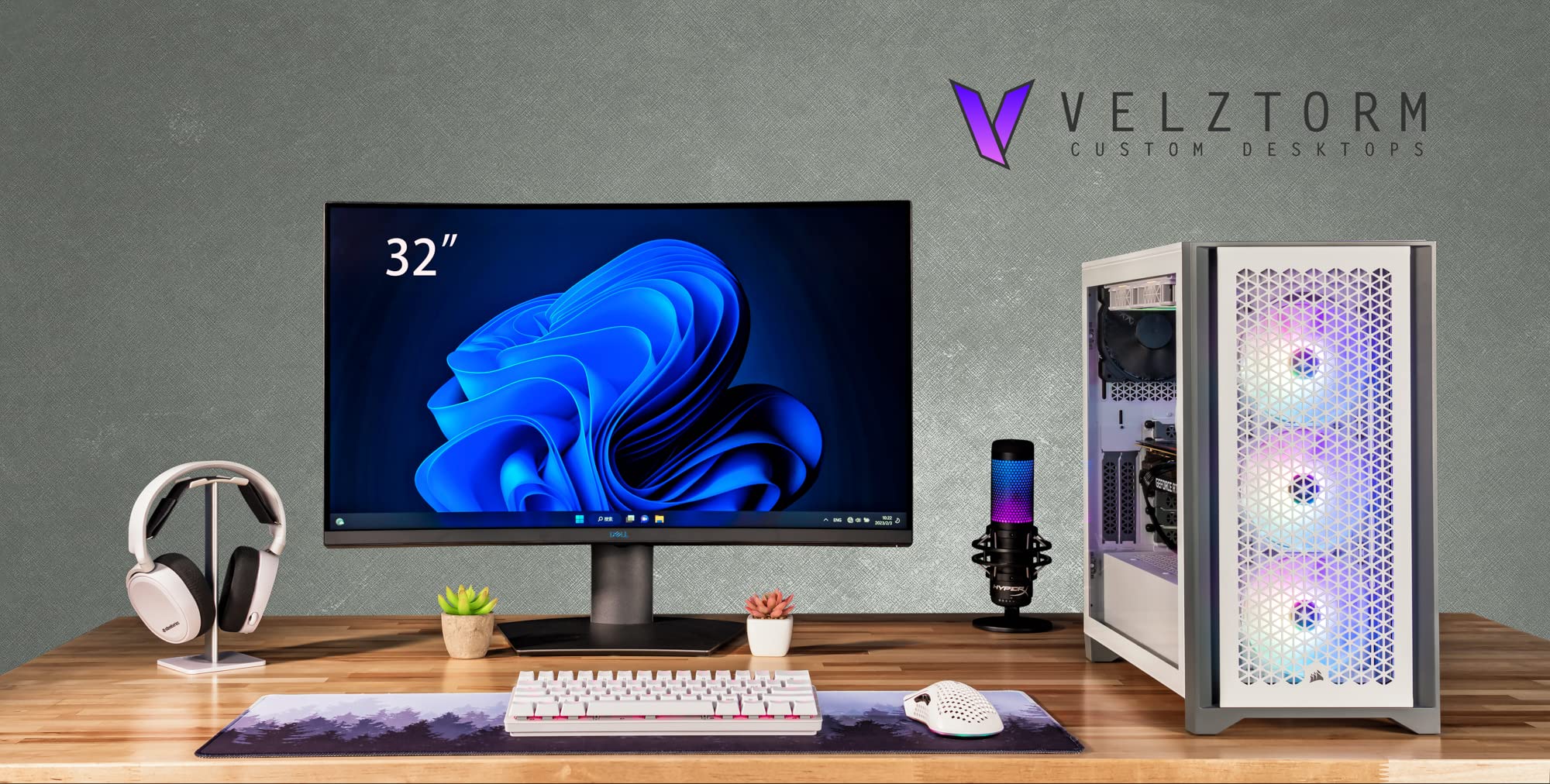 Velztorm White Armix Prebuilt Gaming Desktop PC (AMD Ryzen 9 7900X 12-Core 4.7GHz, GeForce RTX 3060 12GB, 64GB DDR5, 1TB PCIe SSD + 2TB HDD (3.5), 240mm AIO, 1000W PSU, Killer WiFi 6E, Win10Home)