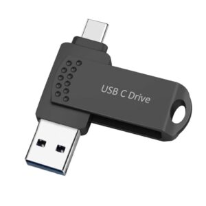USB Flash Drive 1TB USB C Thumb Drive Android Phone Photo Stick External Data Storage Richwell for Android Phone USB C Pad Air Devices MacBook Pro USB C and Computers Black1TB