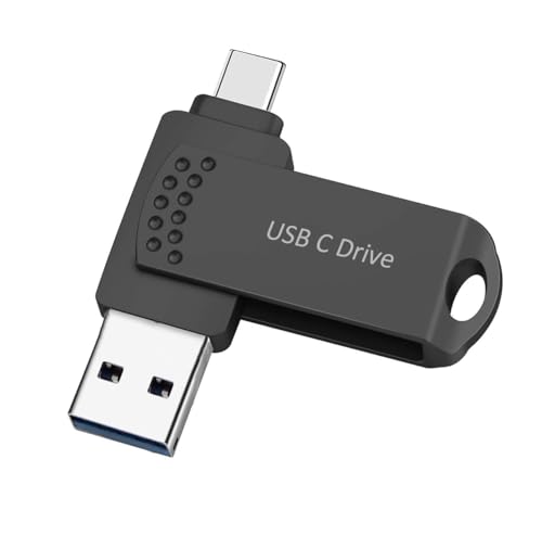 USB Flash Drive 1TB USB C Thumb Drive Android Phone Photo Stick External Data Storage Richwell for Android Phone USB C Pad Air Devices MacBook Pro USB C and Computers Black1TB