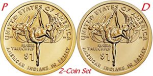 2023 p,d 2-coin-set 2023 p d native american maria tallchief sacagawea dollar $1 $1 us mint very good