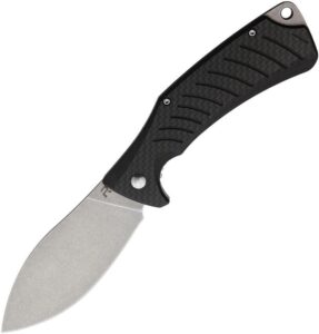 revo ness folding knife black carbon fiber handle nessmuk blade plain edge rev008cf