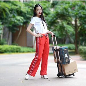 RAZZUM Large Hand Trucks,Light Hand Cart Small Mini Aluminum Luggage Cart Home Handling Pull Goods Shopping Small Trailer Folding Portable Trolleys