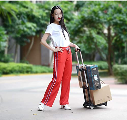 RAZZUM Large Hand Trucks,Light Hand Cart Small Mini Aluminum Luggage Cart Home Handling Pull Goods Shopping Small Trailer Folding Portable Trolleys