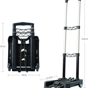 RAZZUM Large Hand Trucks,Light Hand Cart Small Mini Aluminum Luggage Cart Home Handling Pull Goods Shopping Small Trailer Folding Portable Trolleys