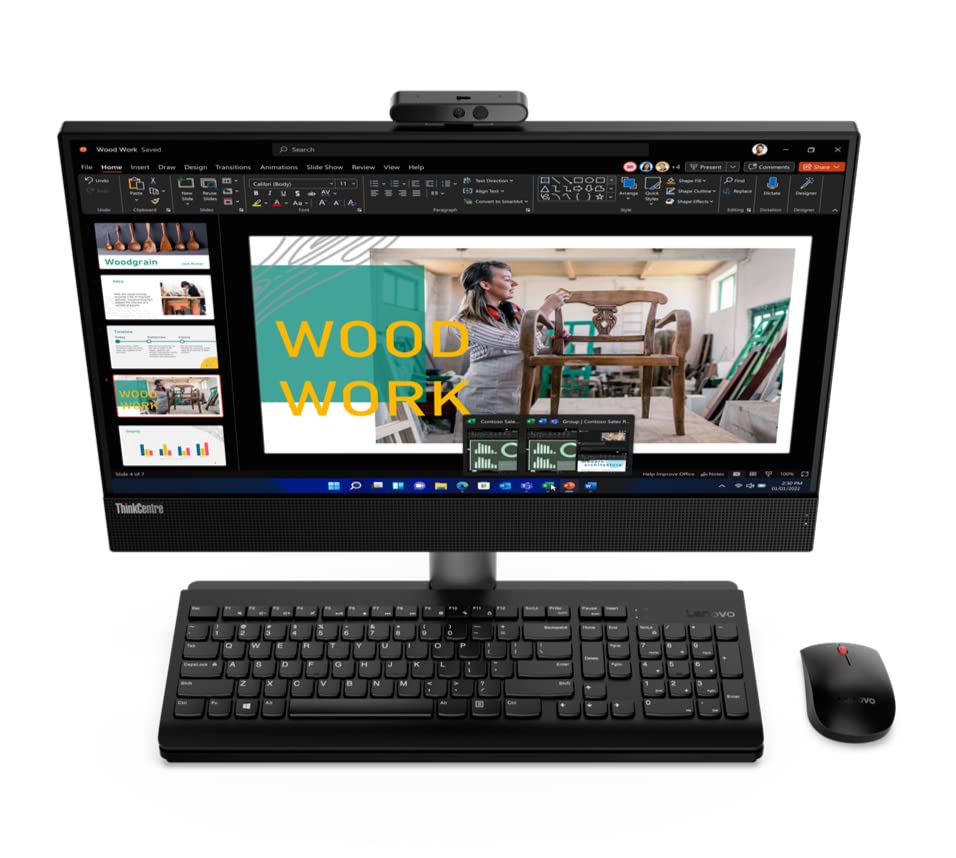 Lenovo ThinkCentre M70a All-in-One Desktop, 21.5" FHD (1920x1080) Non-Touch, Intel Pentium Gold G7400, 8GB RAM, 256GB SSD, Intel UHD Graphics, Webcam, Windows 10 Pro