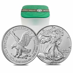 2023 No Mint Mark Roll of 20-2023 1 oz Silver American Eagle $1 Coin BU (Lot, Tube of 20) $1 US Mint Mint State