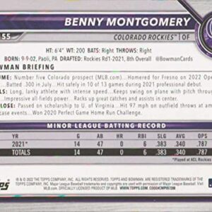 2022 Bowman Draft #BD-155 Benny Montgomery NM-MT Rockies