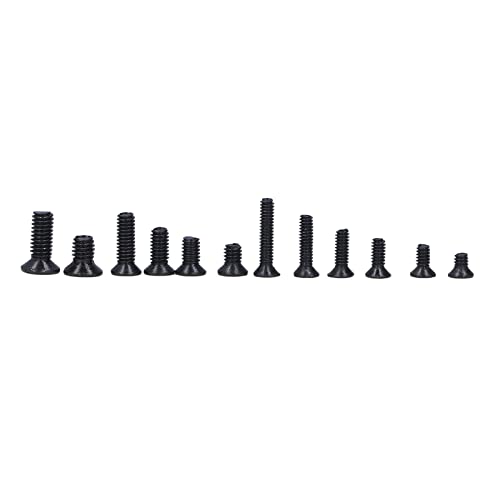 Electronic Repair Screws Kit, Various Sizes Standard Design Computer Screw Carbon Steel Black for Laptop